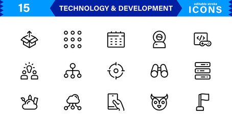 Ultimate Tech and Development Symbols Set. Minimal, Vector-Based Icons for Professionals