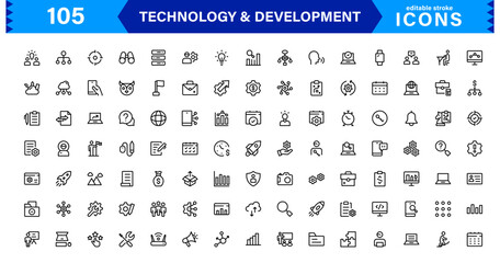 Ultimate Tech and Development Symbols Set. Minimal, Vector-Based Icons for Professionals