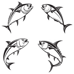 fish icon, fish silhouette vector illustration