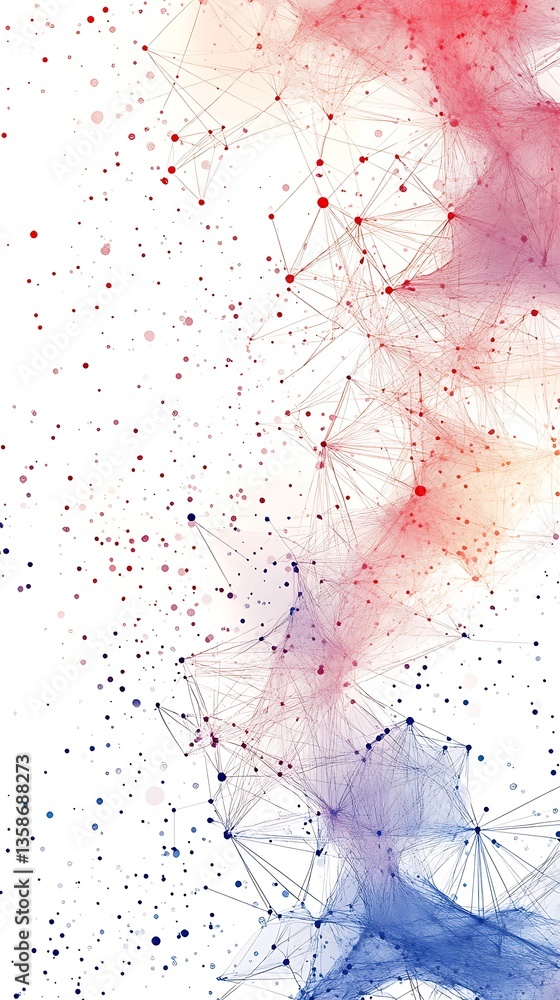 Leinwandbilder Abstract Network Connection Dots and Lines Art Background