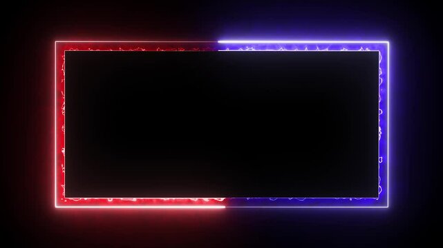 neon border frame, red glowing border, rectangle, square, frame, glowing frame, glowing border, neon rectangle frame