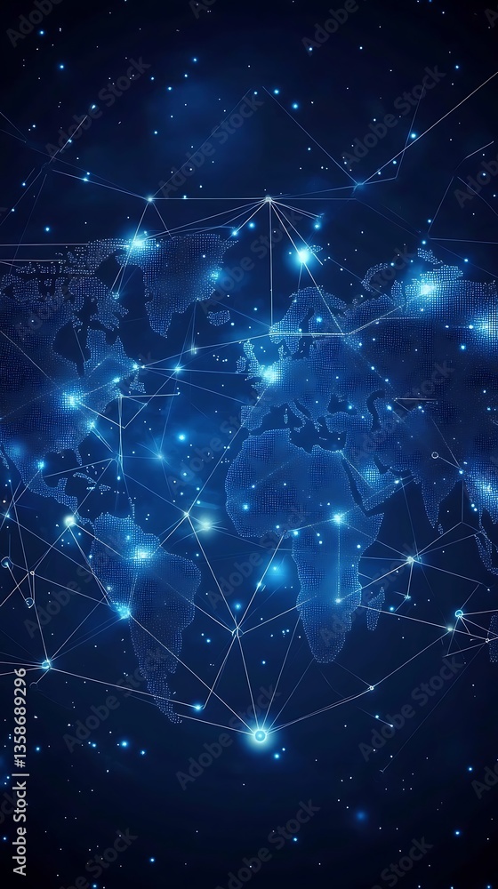Leinwandbilder global network connections a futuristic visualization of worldwide interconnectivity and data flow