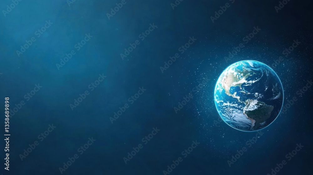 Poster global globe earth rotating globe with continents and oceans clearly visible, symbolizes global unit