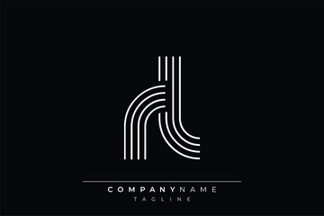 Obraz premium Creative RL lines letter logo design. A simplistic and elegant abstract logo design with linear patterns and initials, suitable for contemporary branding.