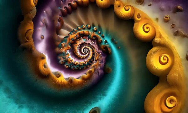 Colorful spiral fractal design