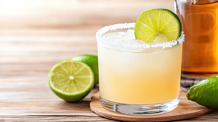 refreshing margarita with lime and ice, perfect for sunny day