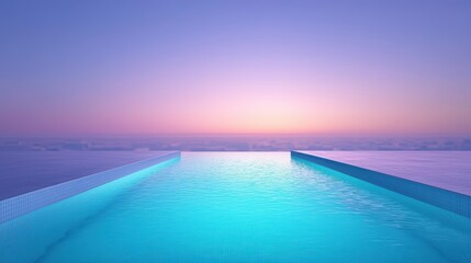 Obraz premium Luxury Infinity Pool Infinity pool with a glass edge, overlooking a cityscape at night