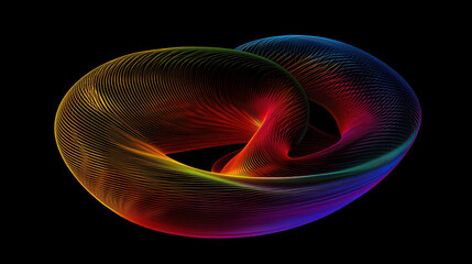 Abstract colorful fractal design with glowing patterns and energy waves in a futuristic space theme