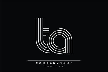 Creative TA lines letter logo design. A simplistic and elegant abstract logo design with linear patterns and initials, suitable for contemporary branding.