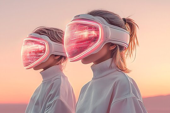 Futuristic Girls Sunset Vision.