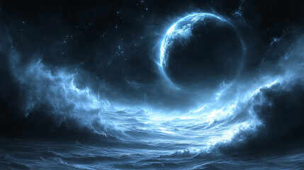 cosmic scene depicting the merging of Earth with ethereal realms, symbolizing the convergence of our planet and the celestial domains, highlighting cosmic mysteries and interconnected energy