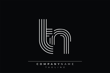Creative TN lines letter logo design. A simplistic and elegant abstract logo design with linear patterns and initials, suitable for contemporary branding.