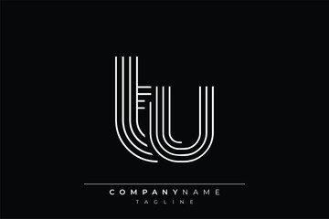 Creative TU lines letter logo design. A simplistic and elegant abstract logo design with linear patterns and initials, suitable for contemporary branding.