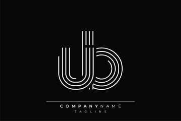 Creative UB lines letter logo design. A simplistic and elegant abstract logo design with linear patterns and initials, suitable for contemporary branding.