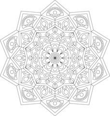 Elegant Circular Mandala Design for Sacred Art, Fabric Patterns, and Posters