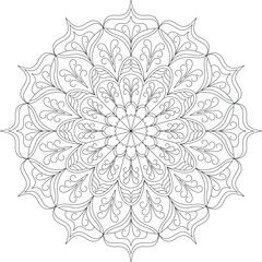 Abstract Mandala Design for Coloring Books, Digital Art, and Home Décor