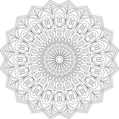 Intricate Mandala Line Art for Coloring, Tattoos, and Spiritual Designs