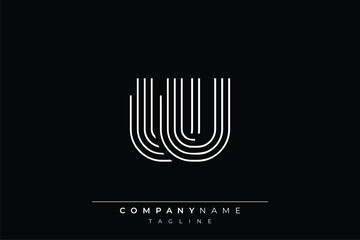 Creative UU lines letter logo design. A simplistic and elegant abstract logo design with linear patterns and initials, suitable for contemporary branding.