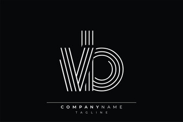 Creative VB lines letter logo design. A simplistic and elegant abstract logo design with linear patterns and initials, suitable for contemporary branding.
