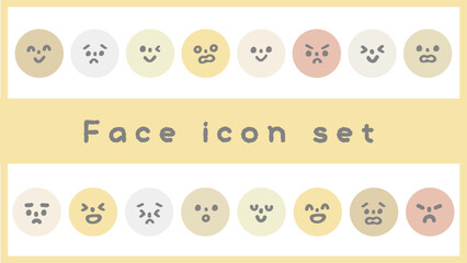 表情や感情のアイコンイラストセット