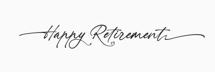 Happy Retirement Typography Vector Design - Minimalistic Lettering Artwork
