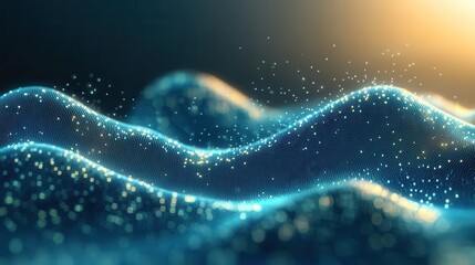 Abstract Data Waves in Gradient Colors