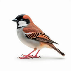 Naklejka premium Sparrow on White Background