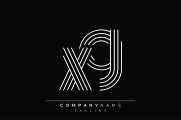 Creative XG lines letter logo design. A simplistic and elegant abstract logo design with linear patterns and initials, suitable for contemporary branding.