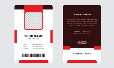 Modern business id  card design template. Corporate identity card layout. Professional employee id card template. Vector