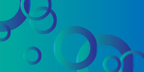 Abstract bright blue and green gradient circle background. 3D shapes overlap pattern concept. Eps10 vector. Blue abstract circle gradient modern graphic background. 