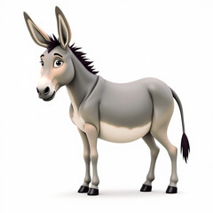 Fototapeta premium Realistic Illustration of a Donkey Showcasing Its Features and Unique Characteristics isolated on white background