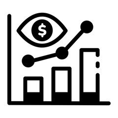 A linear style icon depicting market vision 

