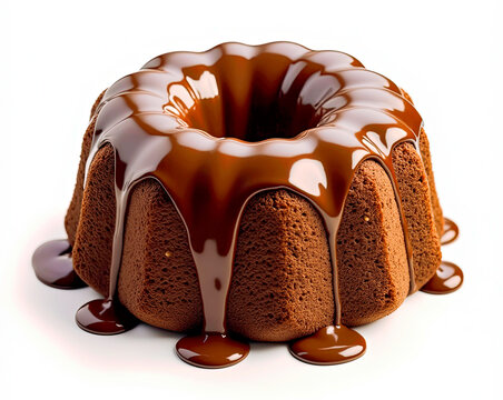 chocolate lava cake isolated on transparent white background, clipping path