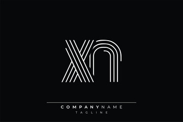 Creative XN lines letter logo design. A simplistic and elegant abstract logo design with linear patterns and initials, suitable for contemporary branding.