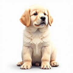 Fototapeta premium Golden Retriever Puppy Isolated on a White Background for Pet Lovers on transparent background