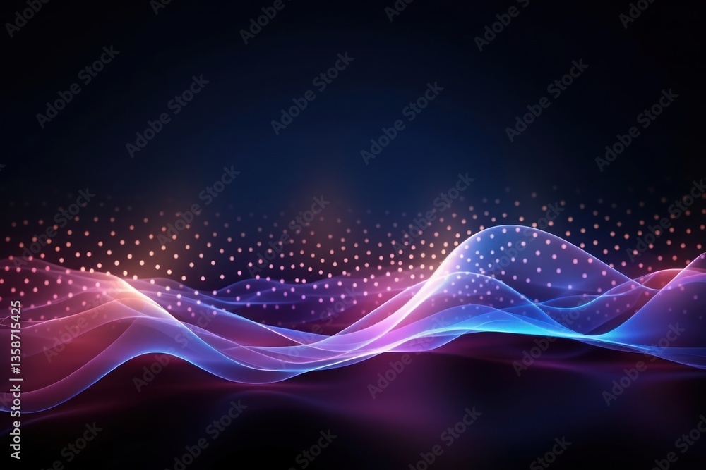 Aufkleber abstract waving particle technology backgrounds technology abstract.