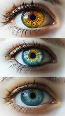 Colorful Human Eyes Close-Up Collage – Abstract Iris Pattern and Detail