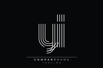 Creative YI lines letter logo design. A simplistic and elegant abstract logo design with linear patterns and initials, suitable for contemporary branding.