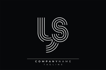 Creative YS lines letter logo design. A simplistic and elegant abstract logo design with linear patterns and initials, suitable for contemporary branding.
