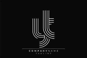 Creative YT lines letter logo design. A simplistic and elegant abstract logo design with linear patterns and initials, suitable for contemporary branding.
