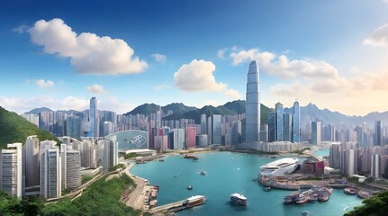 Obraz premium Hong Kong SAR or HKSAR, is a city and special administrative region of China.generative.ai