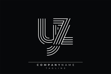 Creative YZ lines letter logo design. A simplistic and elegant abstract logo design with linear patterns and initials, suitable for contemporary branding.