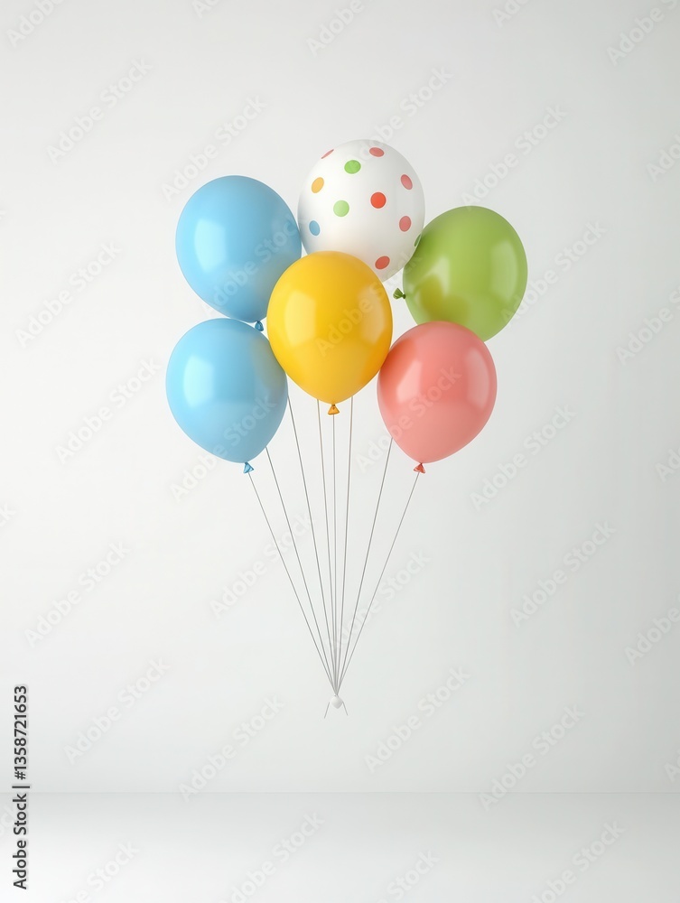 Aufkleber vibrant and playful bunch of colorful balloons floating in the air creating a festive and uplifting 