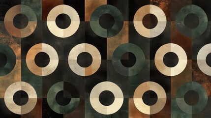 Geometric Octagon Pattern with Earthy Tones