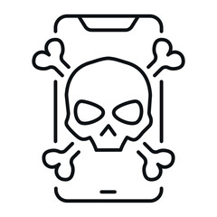 Icon of a hacker trap related to hacking, depicted as a skull and crossbones on a smartphone