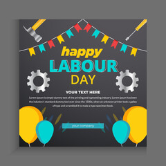 Labour day, vector file, social media post design