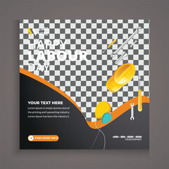 Labour day, vector file, social media post design