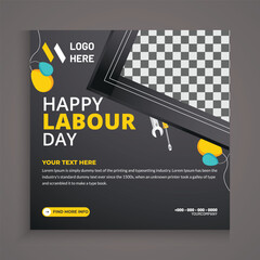 Labour day, vector file, social media post design