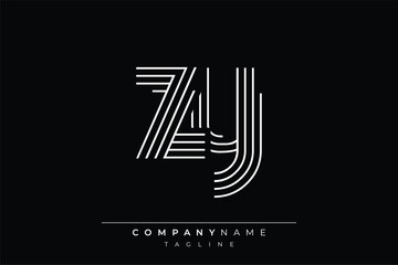 Creative ZY lines letter logo design. A simplistic and elegant abstract logo design with linear patterns and initials, suitable for contemporary branding.