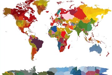 A Vibrant Tapestry A Colorful and Artistic Depiction of the World Map